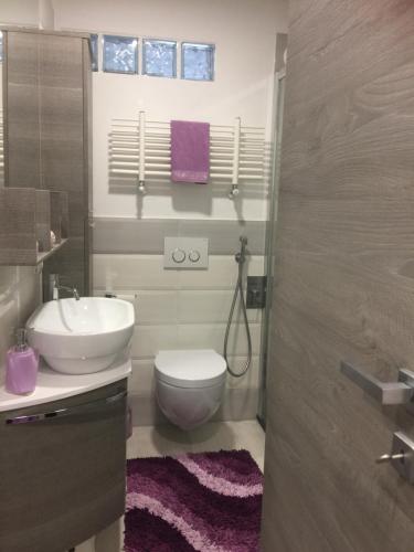 Een badkamer bij Moderno appartamento con splendida vista Alpi