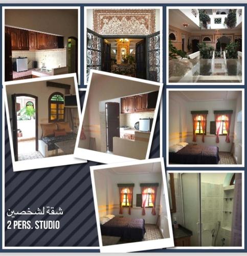 a collage of pictures of a bedroom and a house at Riad Salt River in Martil