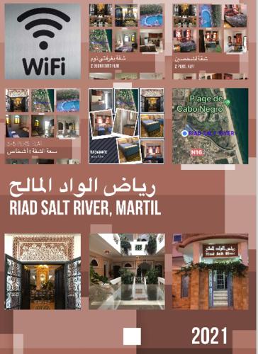 a collage of pictures of different places in a website at Riad Salt River in Martil
