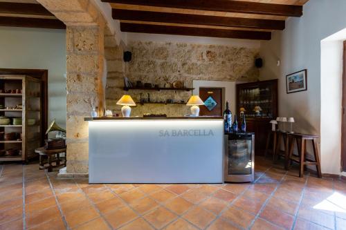 a room with a white counter in a building at Sa Barcella TI 64 in Sineu