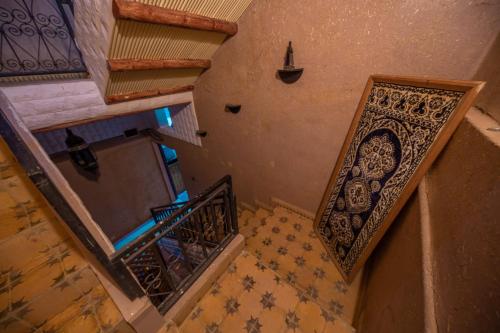 an overhead view of a staircase in a building at Dar nadia bendriss in Ouarzazate