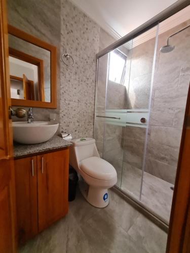 Kylpyhuone majoituspaikassa Hostal Morlaquita