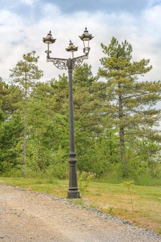 a street light on the side of a road at Chambres d'hôtes La Mascrabiere BED & SPA in Albi