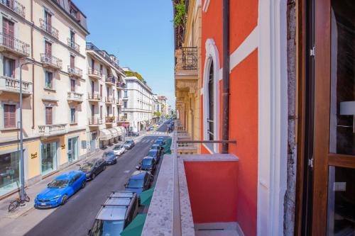 a view of a city street from a building at Hotel Repubblica in Milan