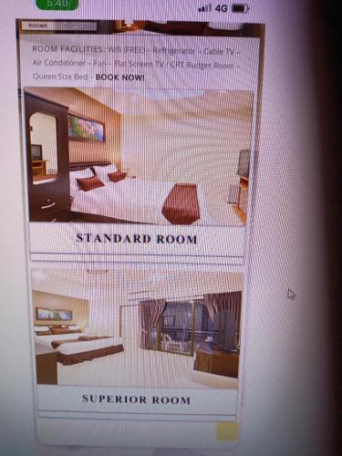 a picture of a hotel room on a website at the links hotel in Pattaya