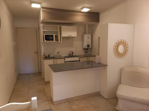 uma cozinha com bancada num quarto em Mitre 228 em Rosário