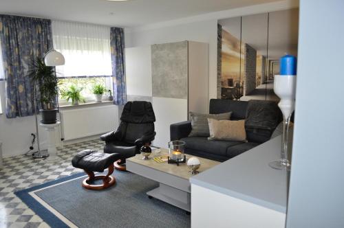 Ruang duduk di Ferienwohnung Südpark