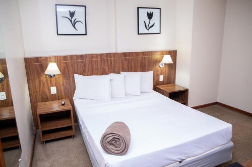 Un pat sau paturi într-o cameră la Go Inn Taguatinga