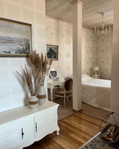 Katil atau katil-katil dalam bilik di Spacious 1-bedroom apartment with Sauna