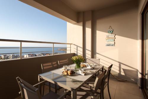 Overview Chania with sea view and amazing sunset