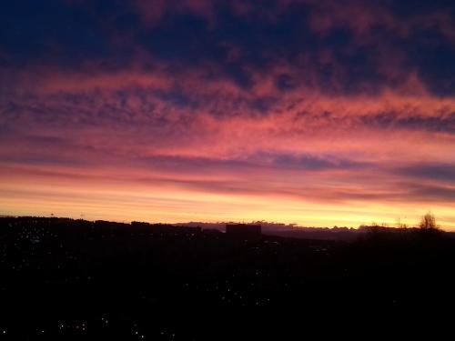 a sunset with a purple and red sky at Penzion ALICE in Zlín