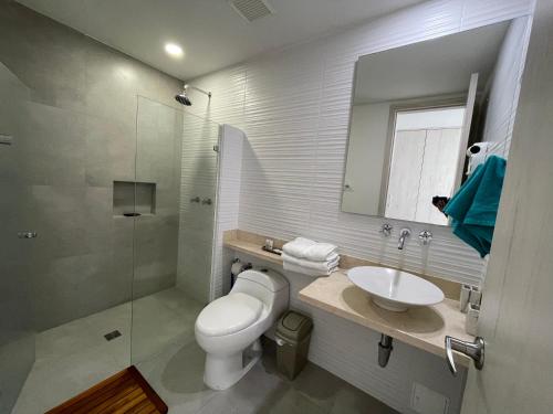 Koupelna v ubytování Playa Cartagena Apartments