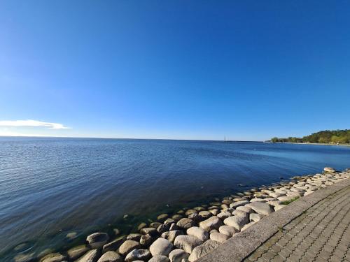 a large body of water with rocks in the water at Villa Loebel 1881 in Juodkrantė