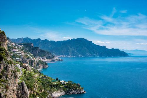 a view of the amalfi coast in italy at La Sciuscella in Conca dei Marini