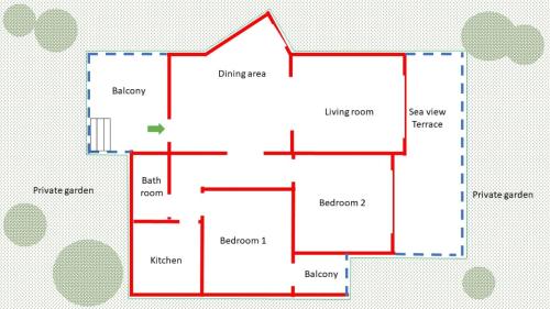 a schematic diagram of a building at Location Maison en bord de mer, Nord Egypte in El Hamam