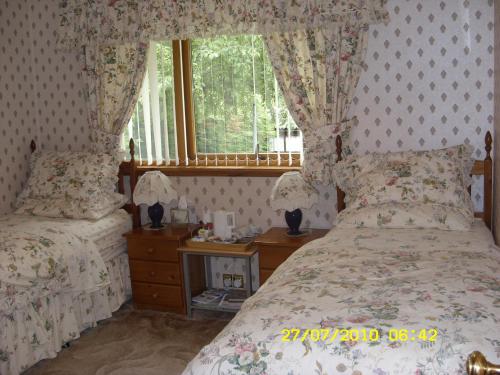 1 Schlafzimmer mit 2 Betten und einem Fenster in der Unterkunft Seilebost in Lewiston