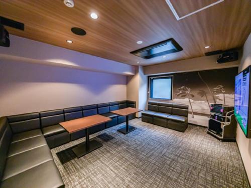 TV a/nebo společenská místnost v ubytování LiVEMAX RESORT Aki Miyahama Onsen