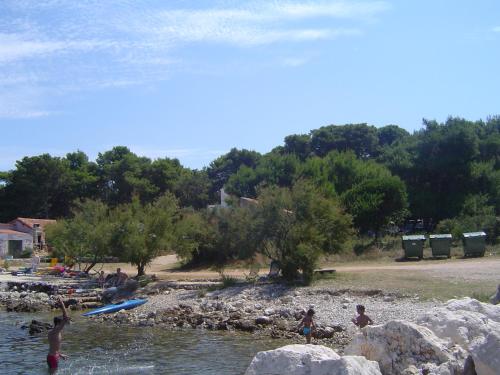a group of people in the water at a river at Apartment Porat 2 in Ugljan