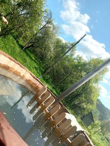 a view from the inside of a car looking up at the sky at RUSTIC SEJOUR,Roşia Montana in Roşia Montană
