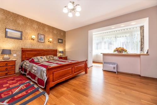 Ένα ή περισσότερα κρεβάτια σε δωμάτιο στο Excellent apartment in Palanga