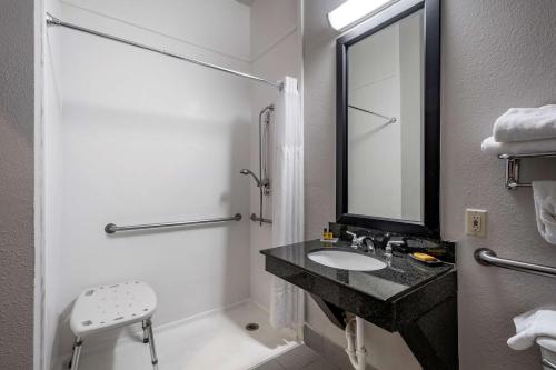 a bathroom with a sink and a mirror at Best Western Plus McKinney Inn and Suites in McKinney