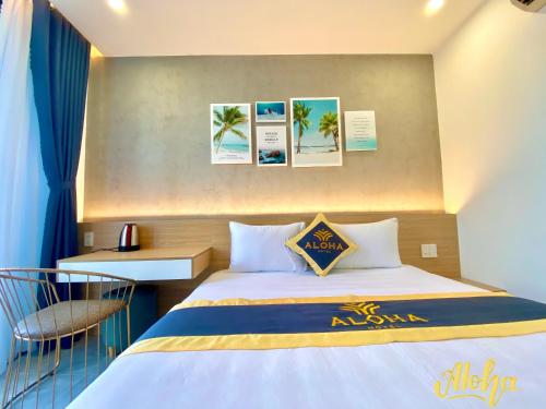 Postel nebo postele na pokoji v ubytování Aloha Hotel Vung Tau