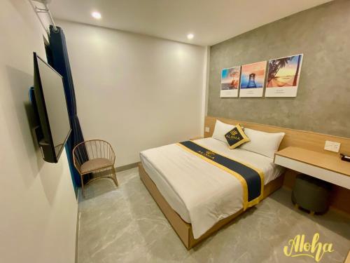 TV a/nebo společenská místnost v ubytování Aloha Hotel Vung Tau