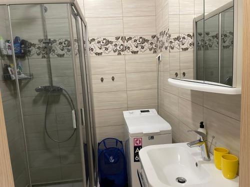 Ванная комната в Luxus Apartment direkt am See