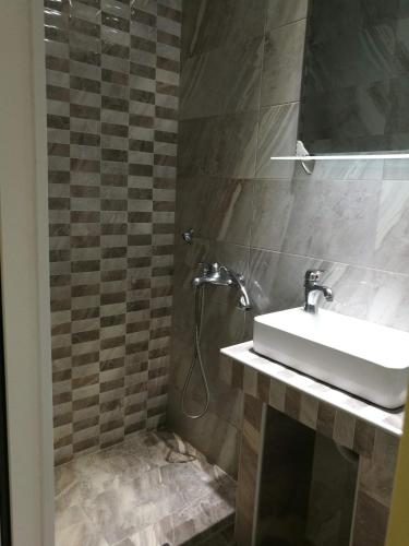 W łazience znajduje się umywalka i prysznic. w obiekcie small booking room w mieście Sarti