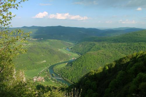 a view of a river in a valley at Vineyard cottage Kolpa Zupančič in Stari Trg ob Kolpi