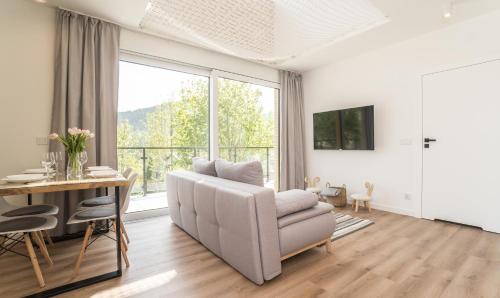 Televízia a/alebo spoločenská miestnosť v ubytovaní Osada Szczyrk - prywatna sauna&jacuzzi