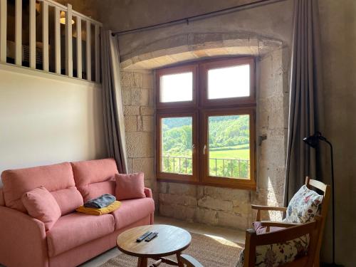 Ruang duduk di Chateau de Latour sur Sorgue