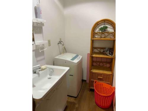 熊本市にあるFamily House - Vacation STAY 53010vのバスルーム(シンク、洗濯機付)