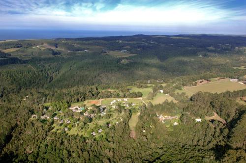an aerial view of a small village in a forest at Hunter's Country House in Plettenberg Bay