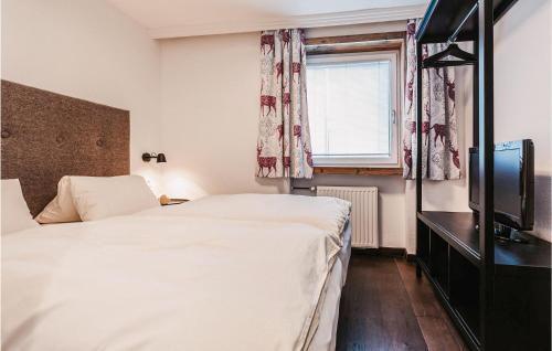 een hotelkamer met 2 bedden en een flatscreen-tv bij 1 Bedroom Lovely Apartment In Wagrain in Wagrain