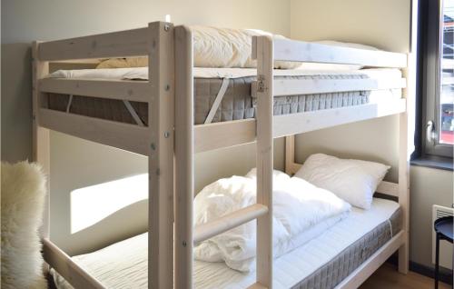 Zimmer mit Etagenbett und 2 Etagenbetten in der Unterkunft 3 Bedroom Stunning Apartment In Sjusjen in Sjusjøen