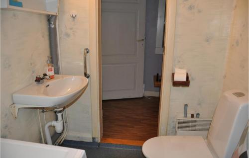 海勒福什的住宿－1 Bedroom Awesome Apartment In Saxn，一间带水槽和卫生间的浴室