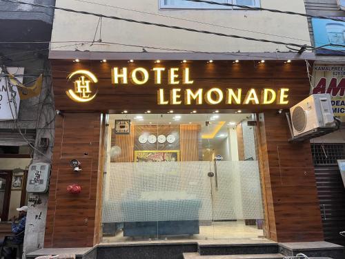 a hotel lenormade sign on the front of a building at Hotel Lemonade in Amritsar