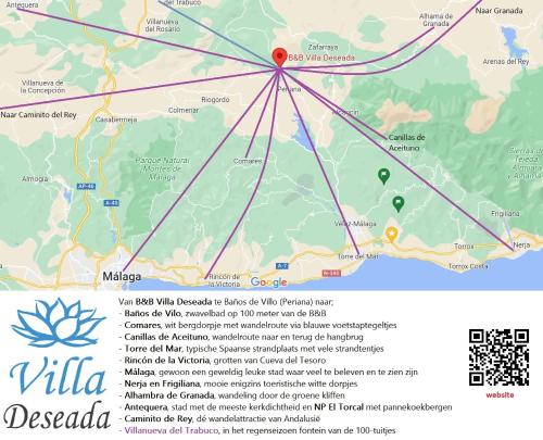 a map of the villa desolation eco resort at B&B Villa Deseada in Periana