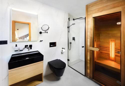 Koupelna v ubytování Apartmány Horec