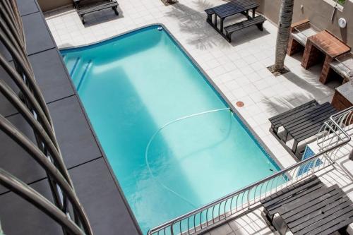 an overhead view of a swimming pool on a building at CONDO VILLAS ON MARINE DRIVE in Durban