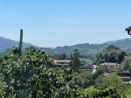 a view of a town with trees and mountains at Daisy's place in Arcos de Valdevez
