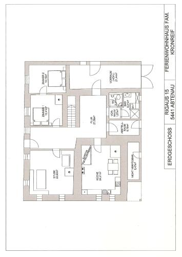 a floor plan of a house at Ferienhaus Eckstoa in Abtenau