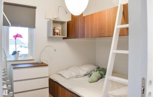 Litera en habitación pequeña con escalera en Amazing Home In Kpingsvik With Wifi, en Köpingsvik