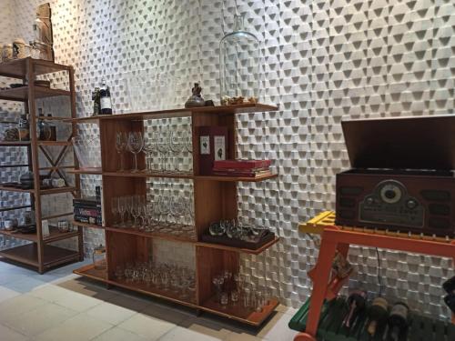 Een TV en/of entertainmentcenter bij Vila Gameleira Garça
