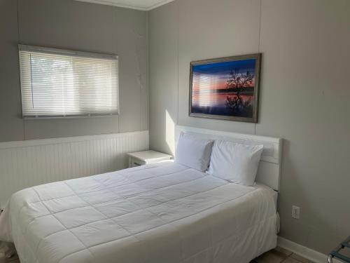 - une chambre blanche avec un grand lit blanc dans l'établissement 2 Bedroom Suite with kitchen, à Lake City