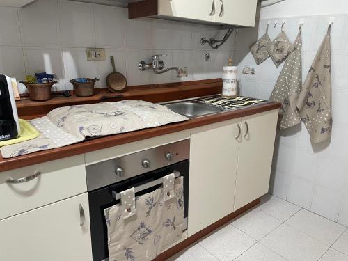a kitchen with a sink and a stove top oven at Casa di nonno Memé CITRA 008035-LT-0018 in Andagna