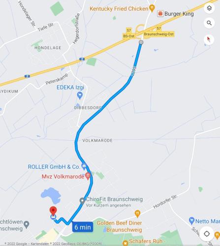 a map of the uber shuttleroute to cranbourne at Übernachtung an der A2 in Braunschweig