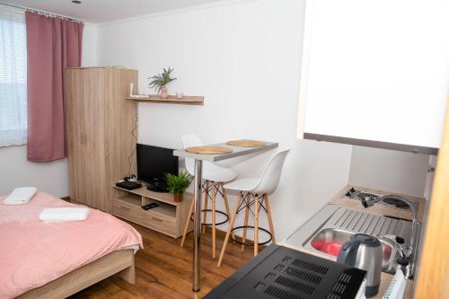 Una televisión o centro de entretenimiento en COSY STUDIO IN NOVE ZAMKY
