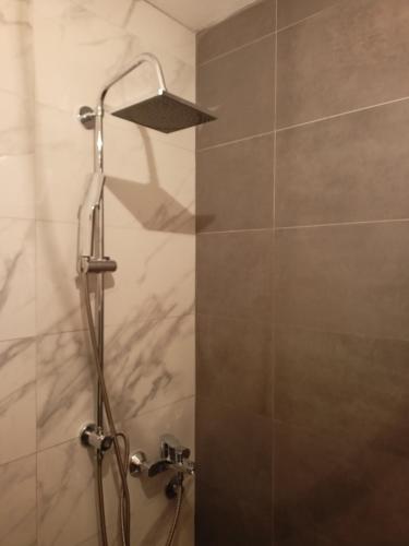 a shower with a shower head in a bathroom at Anika in Sutomore